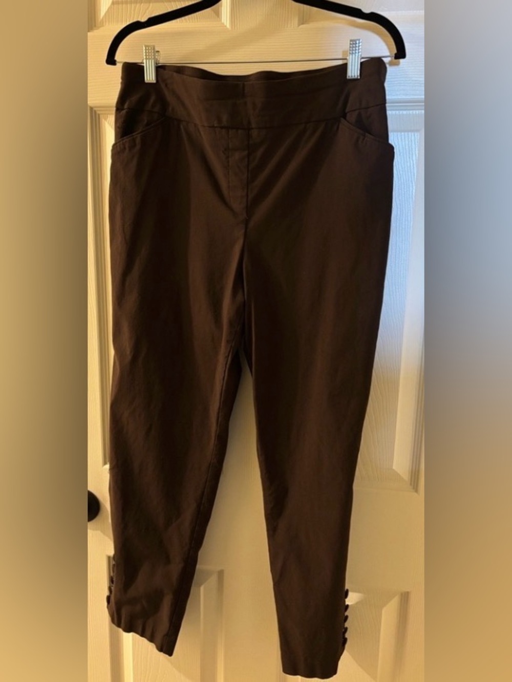 Worthington Dark Chocolate Brown Ankle Pants Large